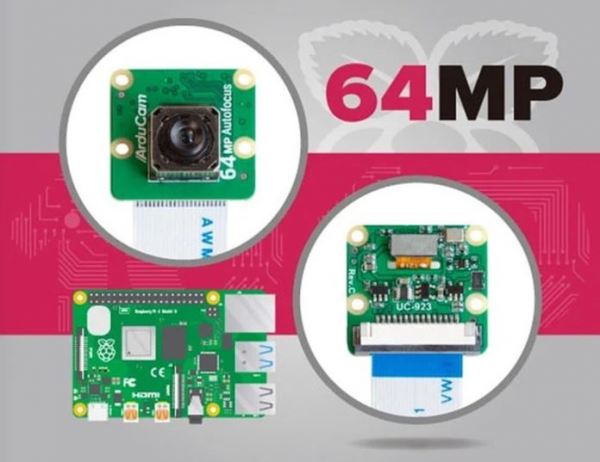 ArduCam выпустили 64 Мп камеру с автофокусом для Raspberry Pi