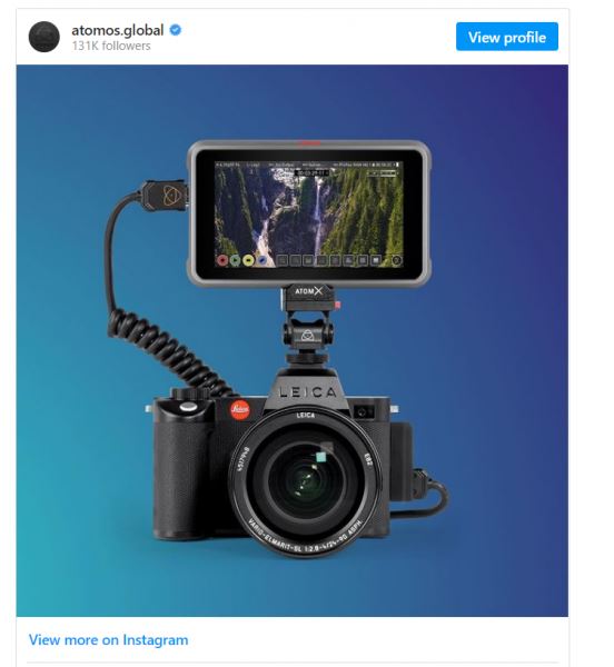 Leica SL2-S сможет писать видео ProRes RAW на Atomos Ninja V и V+