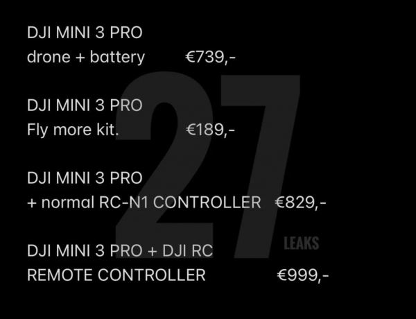 Раскрыты цены на дрон DJI Mini 3 Pro в Европе
