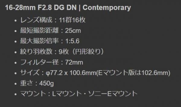 Sigma представит объектив 16-28mm F/2.8 DG DN Contemporay