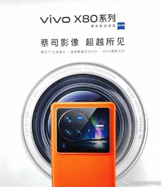 Смартфон Vivo X80 Pro получит камеру Zeiss