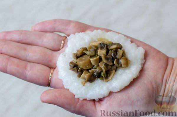 Зразы из риса с грибами